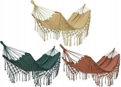 Zdjęcie produktu dla Hamak ogrodowy z frędzlami boho 290x100 cm