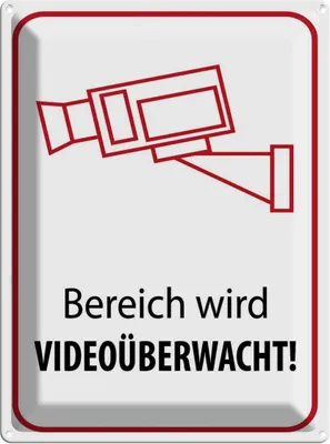 Produktbild von vianmo Blechschild 40x30 cm Bereich wird videoüberwacht Dekoration Warnschild Hinweisschild Sicherheit Vorsicht