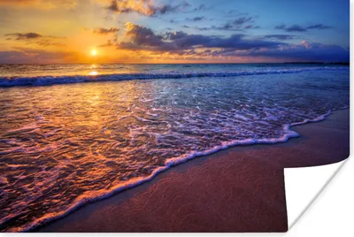 Produktbild von MuchoWow® Poster Meer - Strand - Sonnenuntergang - Wolken - Horizont 60x40 cm - Schlafzimmerdekoration