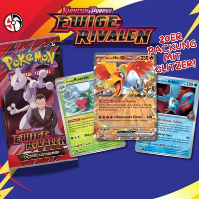 Produktbild von POKÉMON KARTEN EWIGE RIVALEN 20 Stück | GLITZER, DEUTSCH, BOOSTERFRISCH