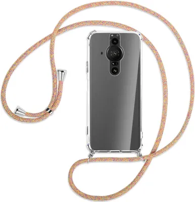 Produktbild von Handykette Backcover-Schutzhülle mit Band (Metall silberfarben) für Sony Xperia PRO-I - Rainbow
