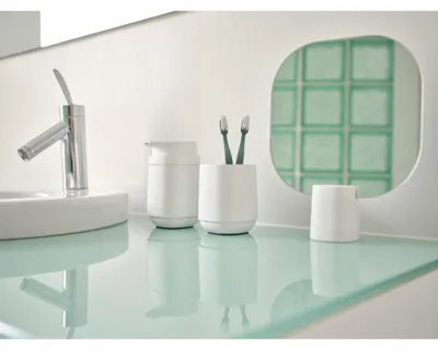 Produktbild von Zone Denmark Tischspiegel Time White, Kosmetikspiegel, Beton, Glas, Weiß, 34815