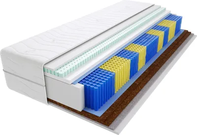 Produktbild von Matratze 95x200 cm Doppelmatratze, H3 & H5 Federkernmatratze, Taschenfederkernmatratze 20 cm Hoch Latex Kokosfaser Rosshaar Hypoallergene, HR-Schaum, Wendematratze mit Klimafaser, Gesteppter Bezug Matera Multitaschen