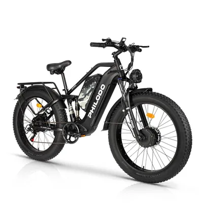 Produktbild von JUMBO vollgefedertes E-Bike mit Doppelmotor, 48V 46Ah, 150 kg, 26 Zoll, schwarz