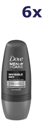 Produktbild von 6x Dove Deo Roll-on Men - Care Invisible Dry 50 ml