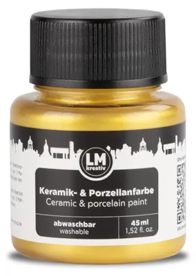 Produktbild von LM-Kreativ Porzellan- & Keramikfarbe 45 ml, Gold, wasserbasiert