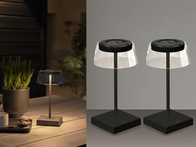 Produktbild von 2er Set kleine Akku Tischleuchten Gartenleuchten kabellos & ohne Stromanschluss
