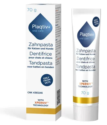 Produktbild von Plaqtiv+ Zahnpasta 70 g | Zahnreinigung für Hunde & Katze | Plaque & Maulgeruch