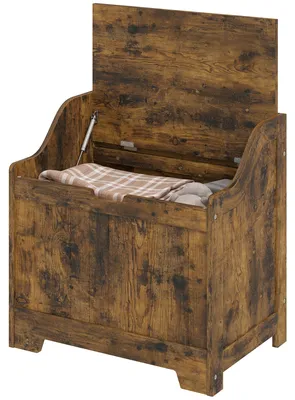 Produktbild von HOMCOM Truhe, Aufbewahrungsbox, Auflagenbox mit Sicherheitsscharnier, Deckel