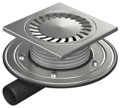Image de Chud?j : siphon de sol latéral D40, bride en acier inoxydable, cadre, grille SUN 382 F