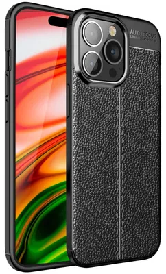 Produktbild von Hülle für iPhone 14 Pro Max - Leder Look Cover Silikon Handyhülle Schutz Case