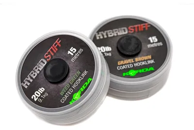 Produktbild von Korda Hybrid Stiff - 15m Vorfachmaterial, Tragkraft:20lb, Farbe:Gravel Brown