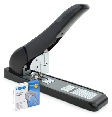 Produktbild von Rapesco 1551, 210 Blätter, Schwarz, Standard-Clinch, Kunststoff, Stahl, Oben, Bypass