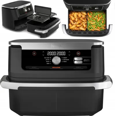 Ninja Af500Eu Luftfriteuse 10L Gross Schwarz Fettfrei Frittiergerät Leistungsstark