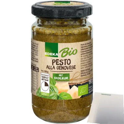 Produktbild von Edeka Pesto alla Genovese mit Basilikum (190g Glas) + usy Block