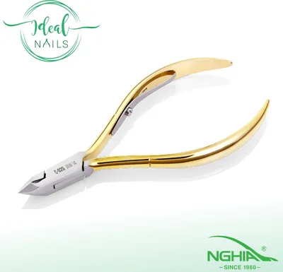 Produktbild von Nagelhautzange Nghia C-02G-14 (D-02V-14), Klinge 6 mm, Edelstahl, durchgesteckt, Farbe gold