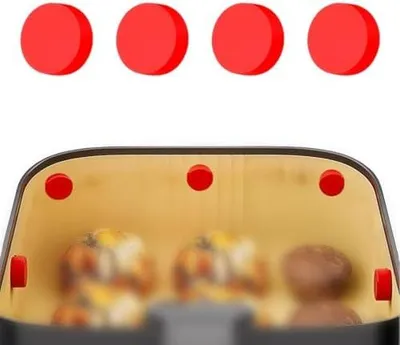 Produktbild von 4 Stück Silikonschnallen mit Magnet für Luftfritteusen (Rot)
