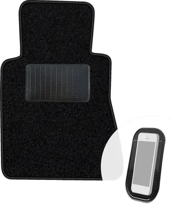 Produktbild von moto-MOLTICO Fahrer Fußmatte Auto Velours Fahrerseite Autoteppiche Schwarz Fahrermatte 1-teilig passend für Mercedes-Benz C-Klasse W201 1982-1993
