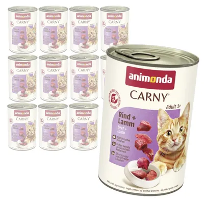 Produktbild von Animonda Carny Adult 12x400g Nassfutter für Katzen mit Rind und Lamm