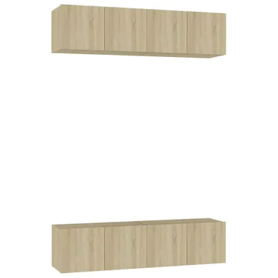 Produktbild von vidaXL TV-Schränke 4 Stk. Sonoma-Eiche 60x30x30 cm Holzwerkstoff