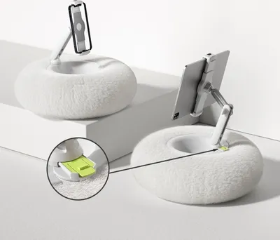 Immagine prodotto di Supporto rotante rimovibile per telefoni cellulari e tablet Supporto da tavolo per pigrizia (bianco)