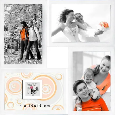 Produktbild von Bilderrahmen Multishot Quattro 4 Fotos, weiß, 30 x 30 cm