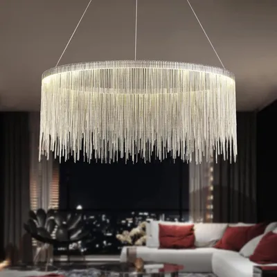 Produktbild von Kronleuchter Quaste Hängeleuchte Deckenlampe Aluminiumlegierung Höhenverstellbar 3 Farben Deckenleuchten 34W Kaltweiß Neutralweiß Warmweiß