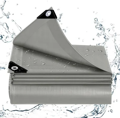Produktbild von WOLTU Abdeckplane wasserdicht Plane mit Ösen 140 g/m² PE Schutzplane UV-beständig : Grau 5x5 m Farbe: Grau Größe: 5x5 m