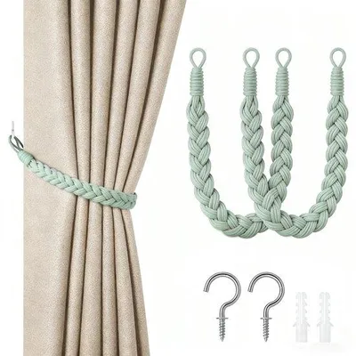 Obrázek produktu pro 60 cm ručně tkané záclonové stuhy s háčky