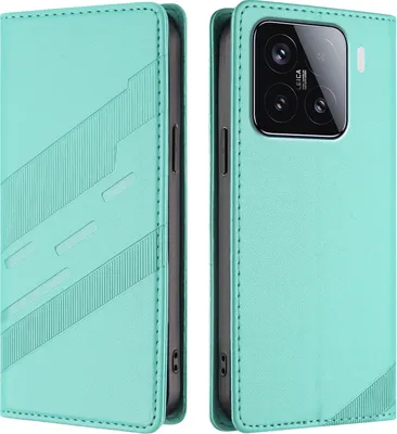 Produktbild von Hülle für Xiaomi 15, Kunstleder Brieftaschen Handyhülle mit Kartenfach und Standfunktion Türkis