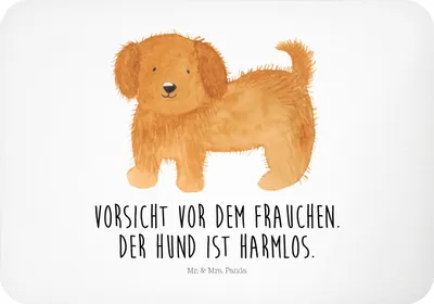 Produktbild von Mr. & Mrs. Panda Kühlschrankmagnet Hund Flauschig - Weiß - Geschenk, Notizhalter, Hunde, haftmagnet, magnet, Sprüche, Witzig, Pinnwandmagnet, Niedlich, Hundeliebe