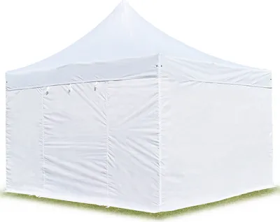 Immagine prodotto di TOOLPORT 4x4m gazebo pieghevole PVC con laterali, PROFESSIONAL alluminio, bianco