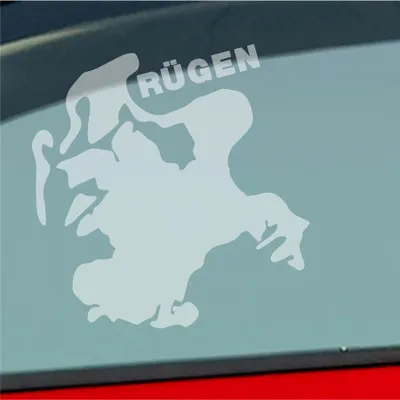 Produktbild von Auto Aufkleber Rügen Spaß Insel Deutschland Urlaub 10x9 cm Milchglas Sticker Heckscheibenaufkleber
