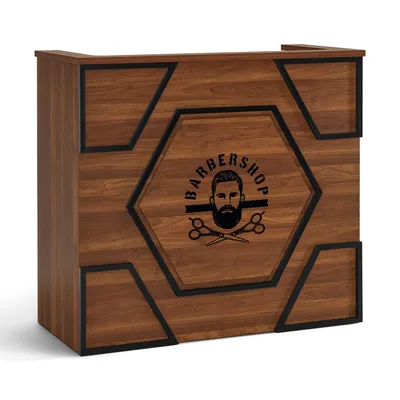 Produktbild von BarberPub Empfangstheke Empfangstisch Abschließbar, Empfangstresen, Rezeptionstisch Rezeptionstheke Kassentheke für Friseursalon, 55x120x110 cm, R9760