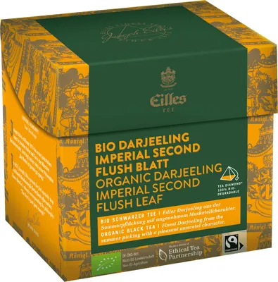 Produktbild von EILLES TEE Tea Diamond  DARJEELING IMPERIAL Second Flush Blatt im Pyramidenbeutel, 20er Box