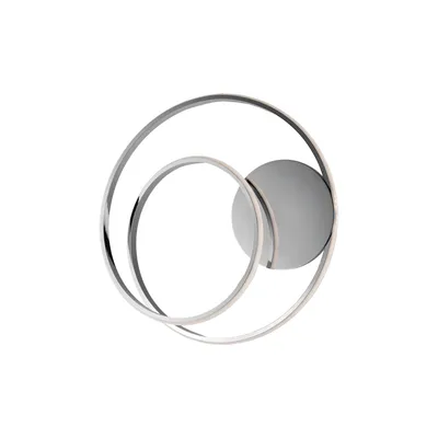 Productafbeelding van Malena - Plafondlamp van metaal en gepolijst chroomaluminium met geïntegreerde LED. Hoogte: 12 cm, diameter: 40 cm. Modelnummer: BL247-PCR