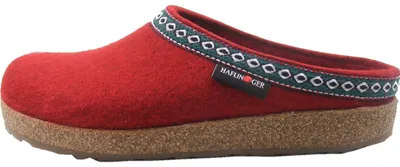 Produktbild von Haflinger Damen Hausschuh Herren Pantoffel Schurwolle Grizzly Franzl 711001, Größe:40 EU, Farbe:Rot