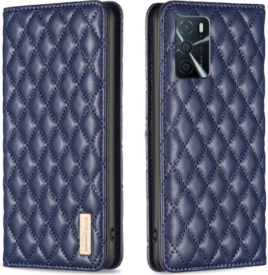 Produktbild von OPPO A16 Hülle, Elegant Bookstyle Flip Leder Kartenfächer Schutzhülle mit Ständer für OPPO A16 A16S A54S A55 5G A54 4G Blau