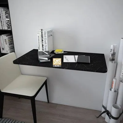 Produktbild von Bofigo Wandklapptisch oval 72 x 45 cm Schwarz Marmoroptik