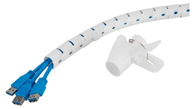 Produktbild von Neomounts ADS06-142WH Kabelspirale - für 1-5 Kabel - universal, Kabelmuffe, Tisch/Bank, Kunststoff, Weiß