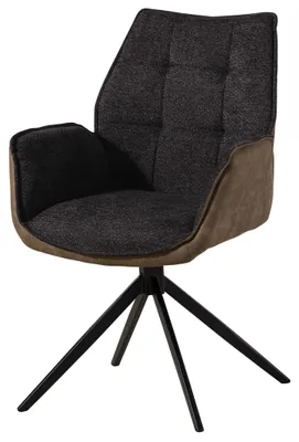Produktbild von MASSIVMOEBEL24 Drehstuhl Velours 61x61x89 dunkelgrau / braun HENRI #103