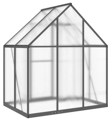 Productafbeelding van vidaXL Kas met funderingsframe, antraciet, 169x114x195 cm, aluminium
