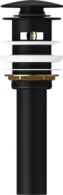 Produktbild von Mai & Mai Ablaufgarnitur Waschbeckenstöpsel schwarz Push Up Abfluss Ventil ohne Überlauf Durchmesser: 6,2cm, Fingerdruck-Öffnungsfunktion