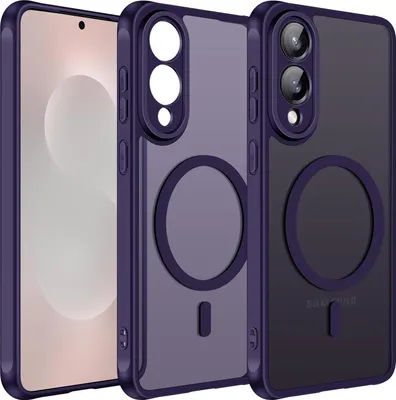 Image de Étui magnétique pour Samsung Galaxy S25 Edge Housse Magsafe Housse de protection antichoc cadre TPU fort anneau magnétique, Violet