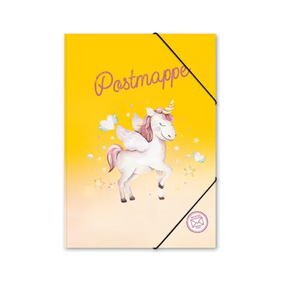 Produktbild von itenga Postmappe Gummizugmappe  A4 Motiv Einhorn