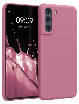 Produktbild von kwmobile Handyhülle für Samsung Galaxy S21 FE Hülle - TPU Case - Kabelloses Laden - Schutzhülle Cover in Dark Rose