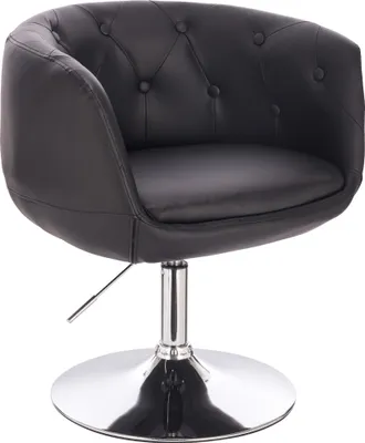 Produktbild von SVITA PANAMA Loungestuhl Cocktailsessel Schwarz Kunstleder Drehfuß