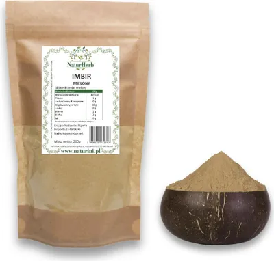 Zdjęcie produktu dla IMBIR MIELONY naturalny, bez chemii 200g Naturini