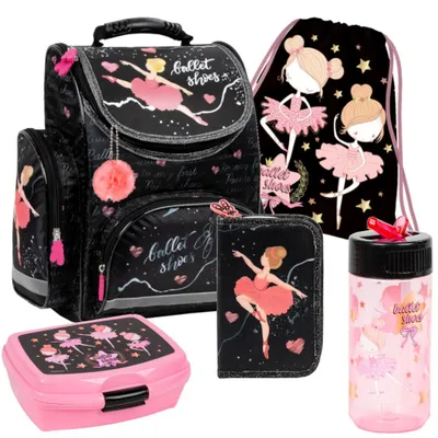Produktbild von Schulranzen Derform Ballerina Schulset für Mädchen 5-teilig