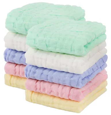 Immagine prodotto di Pannolini in mussola di cotone, 10 pezzi, multicolore, 25,4 x 25,4 cm